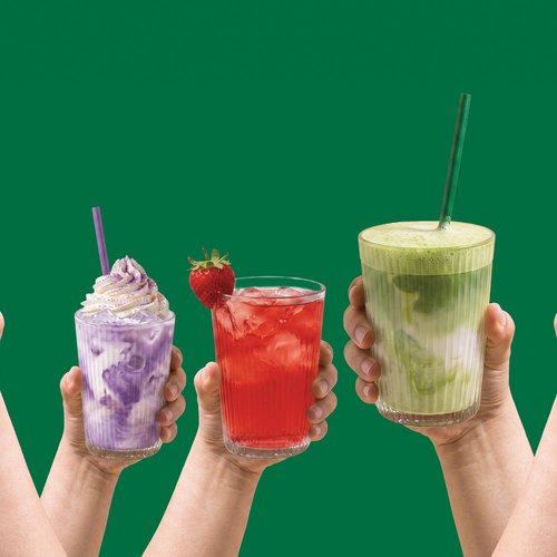 Hands raising three Allreasons drinks
