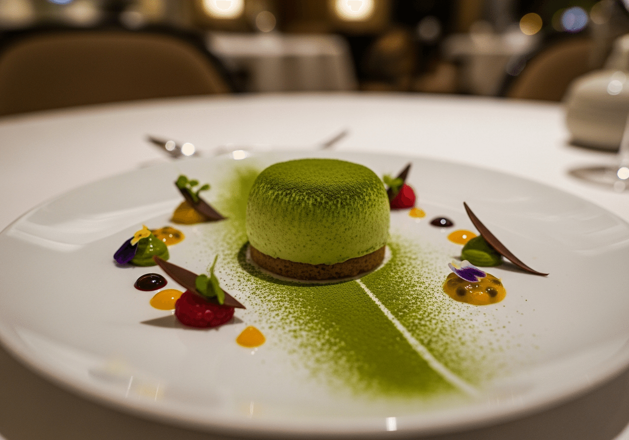 Matcha dessert at restaurant