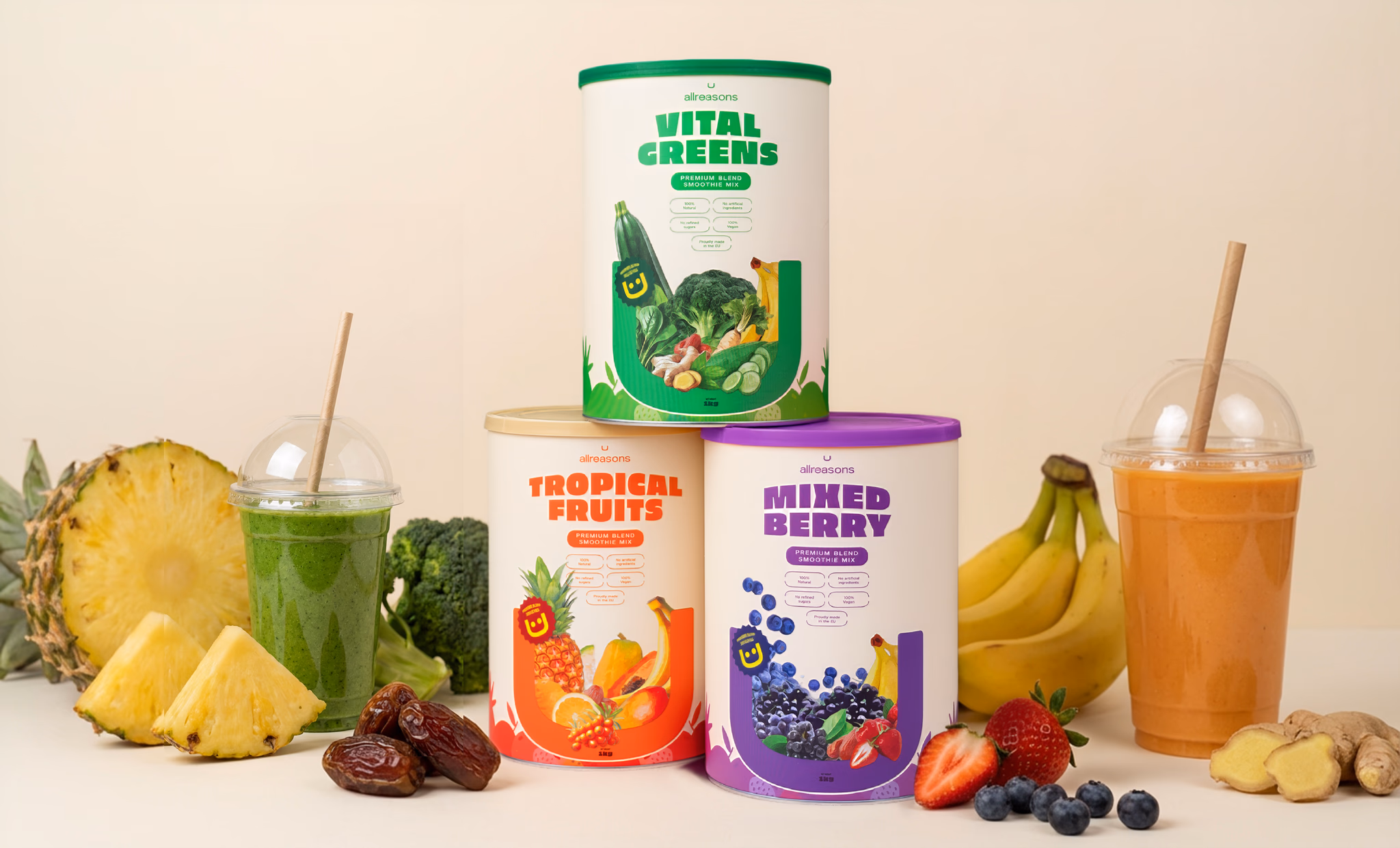 Allreasons premium freeze-dried smoothie mixes